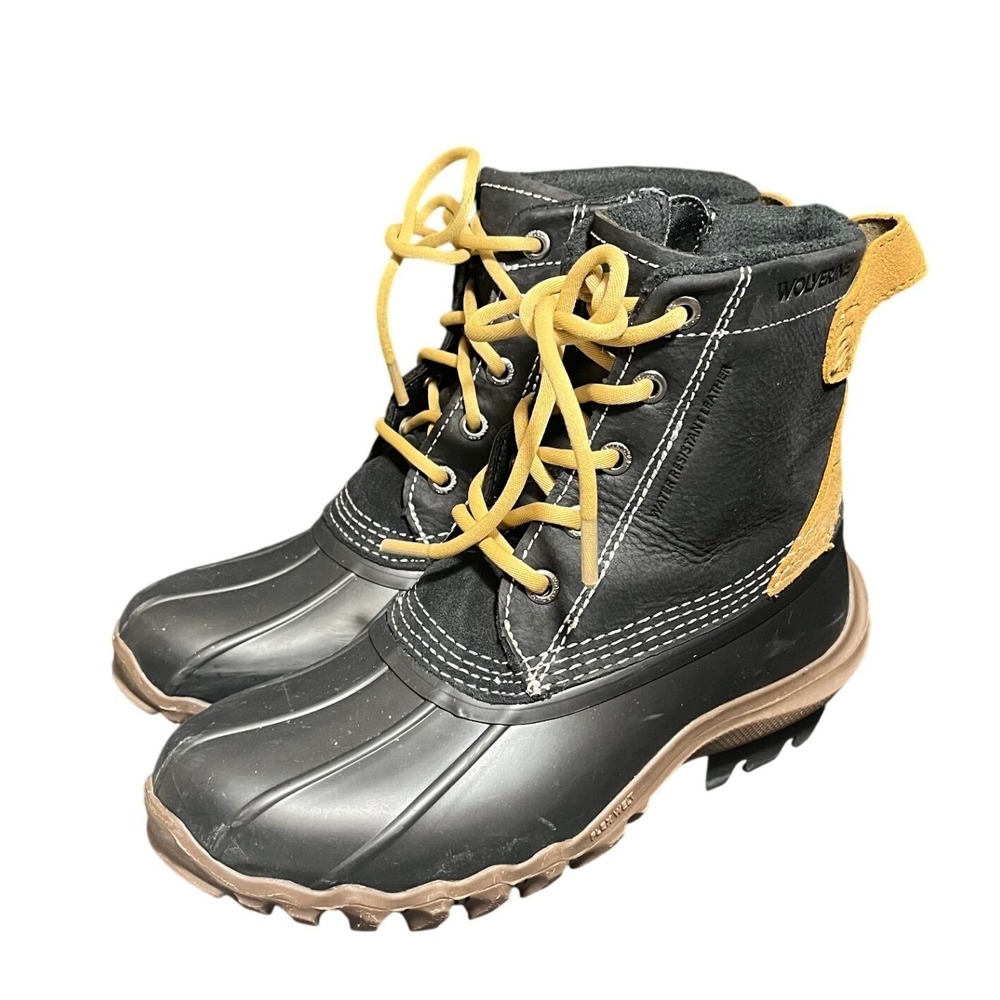 Wolverine Women's Torrent Black Winter Rainboots Leather Rain Size 6